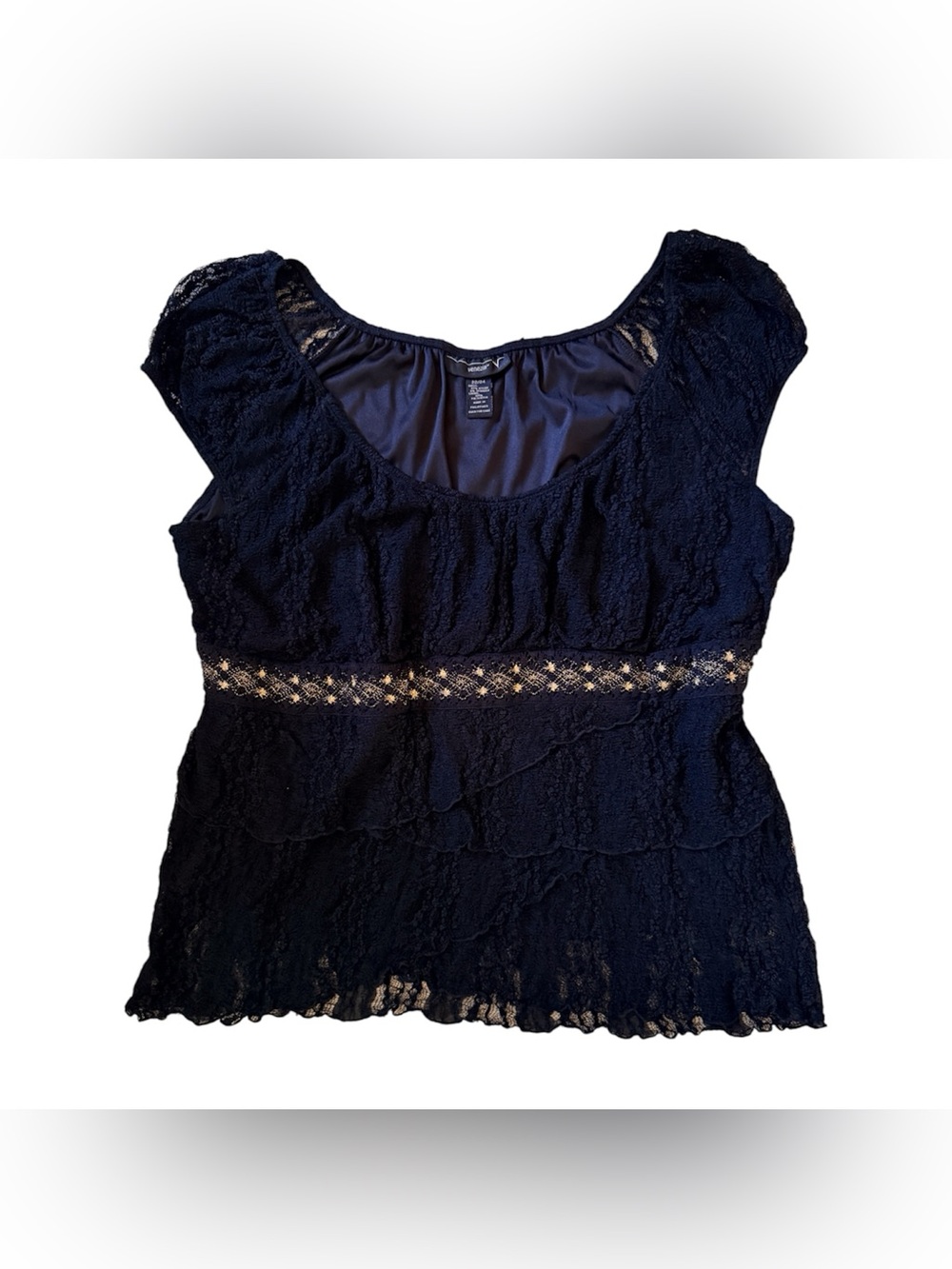 Venezia black lace babydoll top